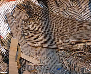 Recycled old boxes used as packaging filler