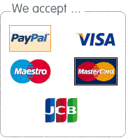 We accept Visa, MasterCard, Maestro, Solo, Paypal and others