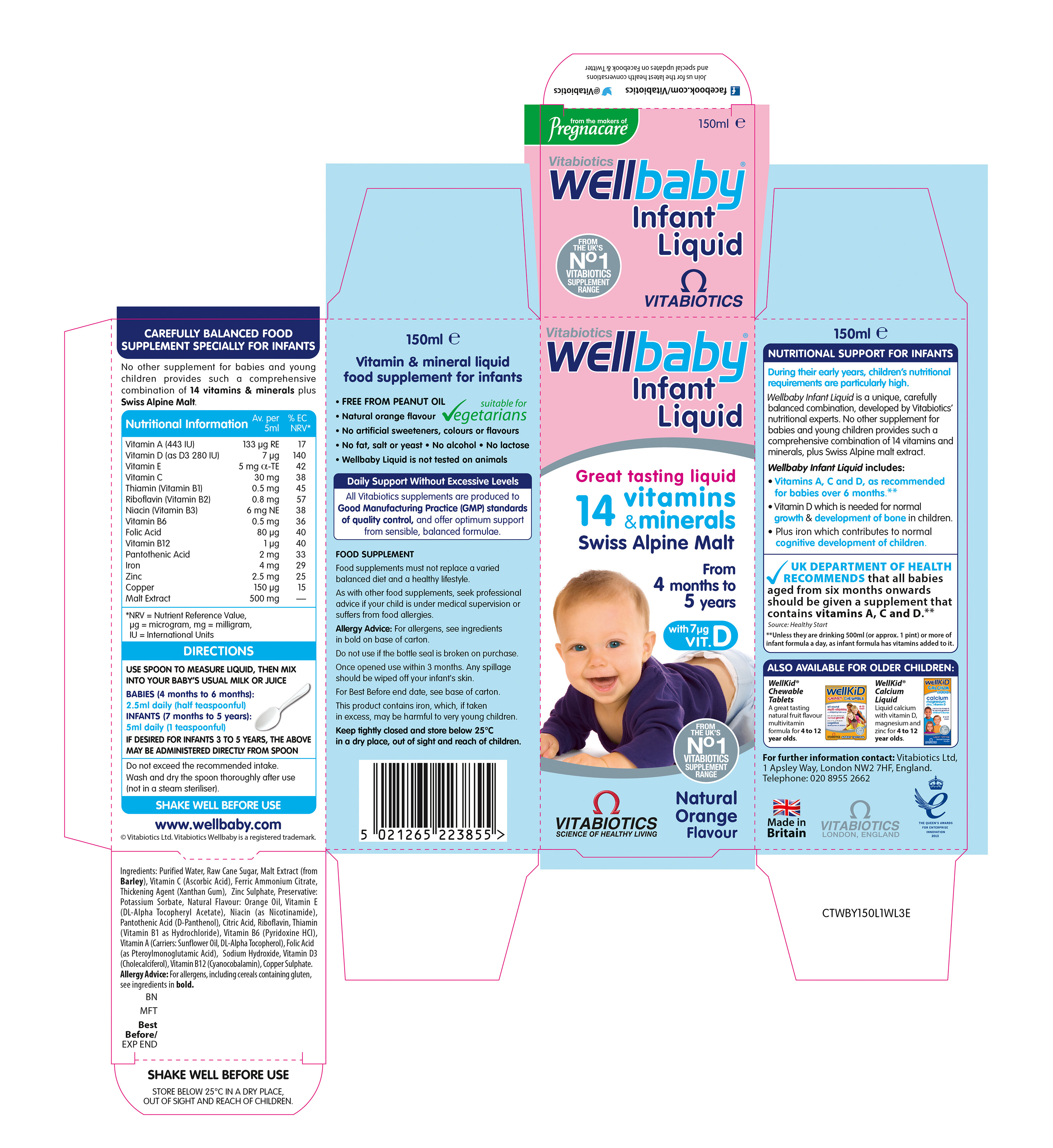 Vitabiotics Wellbaby Infant Liquid 150ml