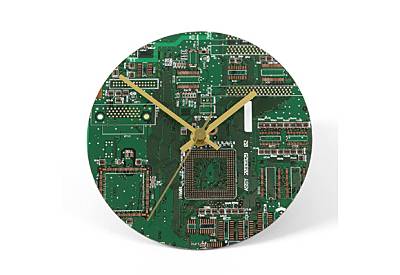 Wall clock made from recycled circuit board from Revolve