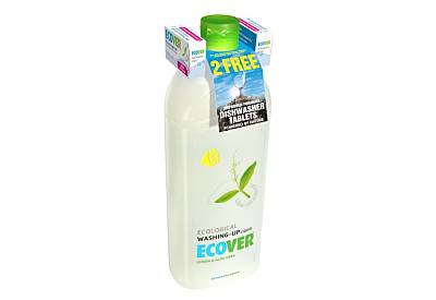 Ecover Washing Up Liquid with 2 FREE Dishwasher Tablet Samples