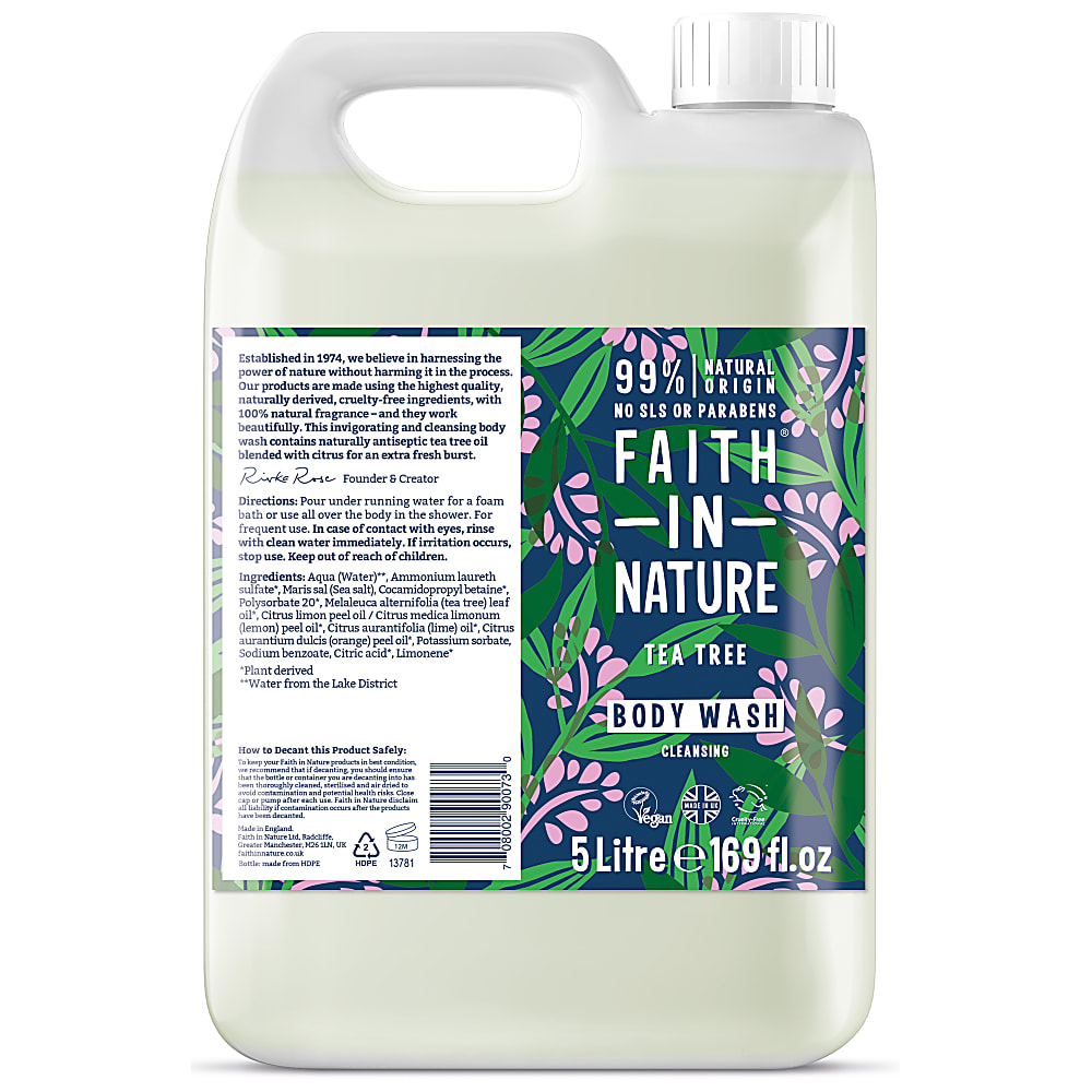 Faith in Nature Tea Tree Shower Gel & Foam Bath 5L