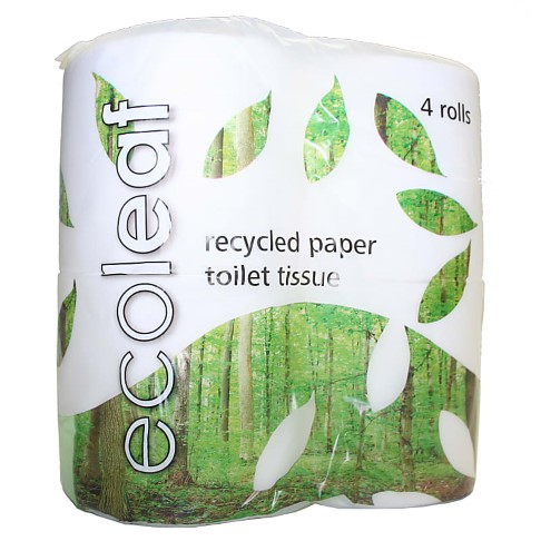 100% Recycled Toilet Paper - 4 Rolls