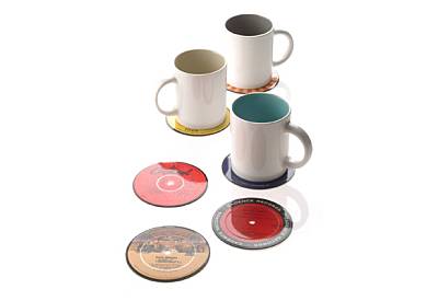 BigGreenSmile Old Vinyl Coasters