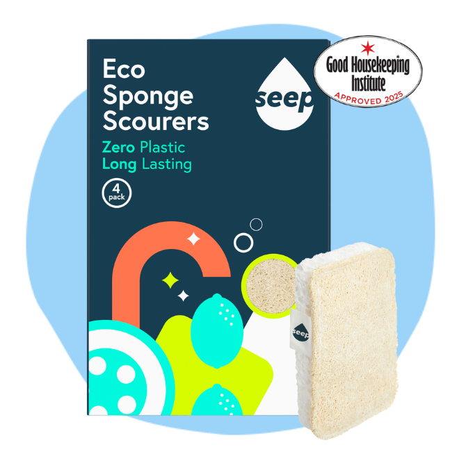 Seep Compostable Sponge With Loofah Scourer - 4 Pack Seep Compostable Sponge With Loofah Scourer - 4 Pack
