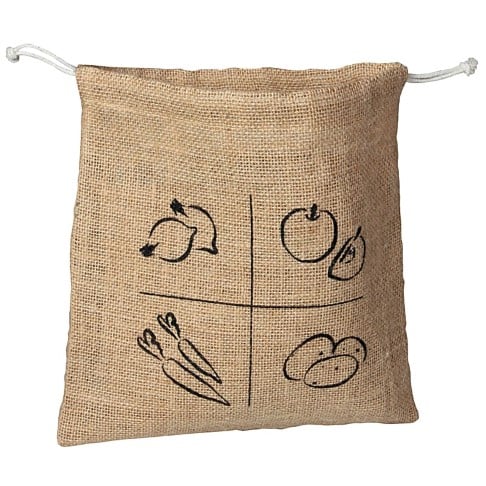 AH! Table! Burlap bag with organic cotton drawstring - Small