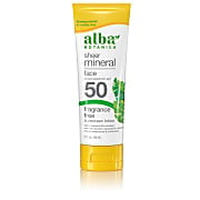 Alba Botanica Sheer Mineral Face Fragrance Free Sunscreen SPF50