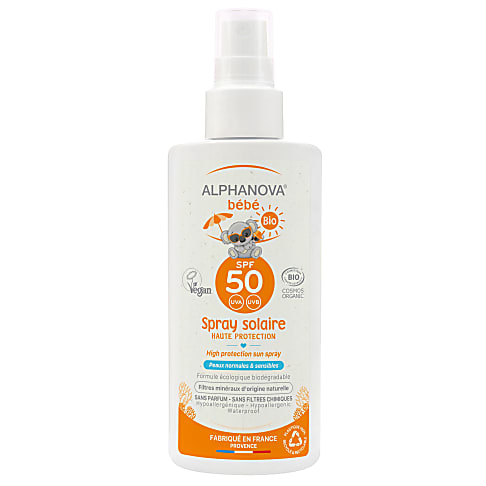 Alphanova Sun - Organic SPF 50 Baby Hypoallergenic Spray 125g