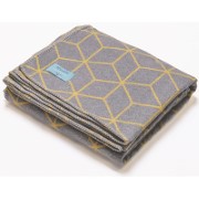 Atlantic Blankets Grey & Yellow Geometric Recycled Cotton Blanket