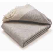 Atlantic Blankets 100% Wool Blanket - Grey Herringbone (130 x 200cm)