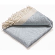 Atlantic Blankets 100% Wool Blanket - Light Blue Herringbone (130 x 200cm)