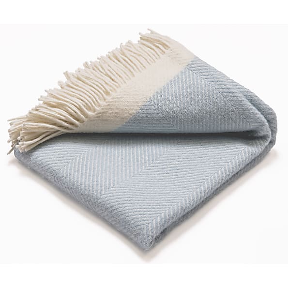 Atlantic Blankets 100 Wool Blanket Light Blue Herringbone 130 X 150cm Atlantic Blankets 100 Wool Blanket Light Blue Herringbone 130 X 150cm