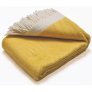 Atlantic Blankets 100% Wool Blanket - Yellow Herringbone (130 x 150cm)