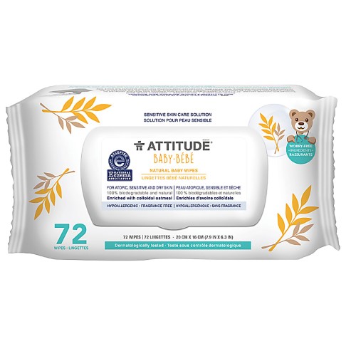 Attitude Oatmeal Sensitive Natural Baby Care - Wipes