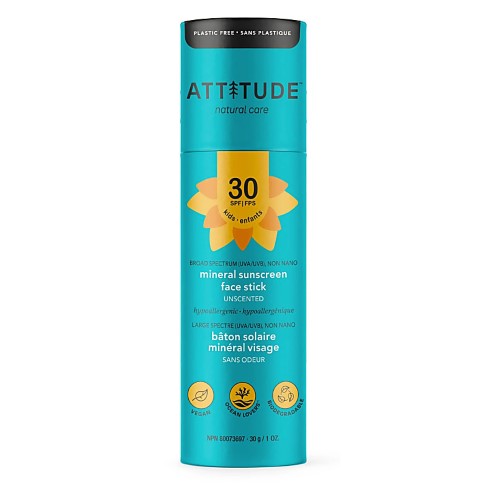 Attitude Baby & Kids Sunscreen Face Stick SPF30 - fragrance-free