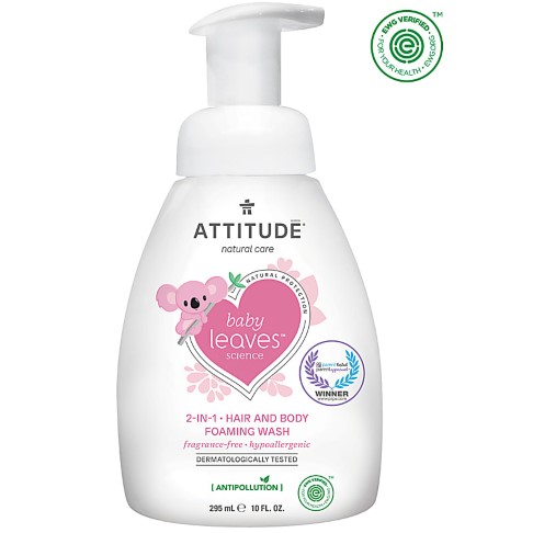 Attitude Baby Leaves 2-in-1 Hair and Body Foaming Wash - Fragrance Free
