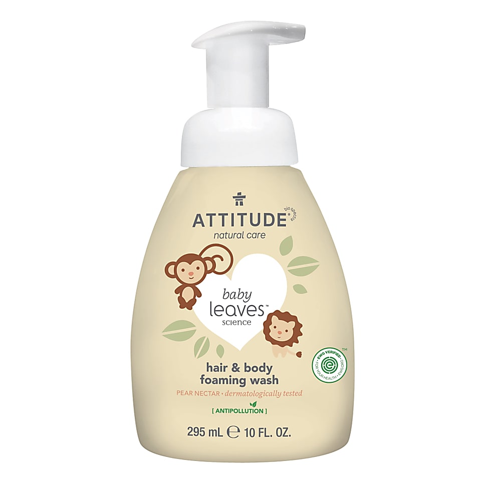 Photos - Baby Hygiene Attitude Baby Leaves 2-in-1 Hair and Body Foaming Wash - Pear Nectar ATTLL 