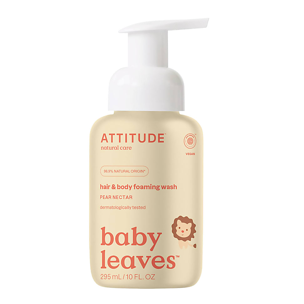 Photos - Baby Hygiene Attitude Baby Leaves 2-in-1 Hair and Body Foaming Wash - Pear Nectar ATTLL 