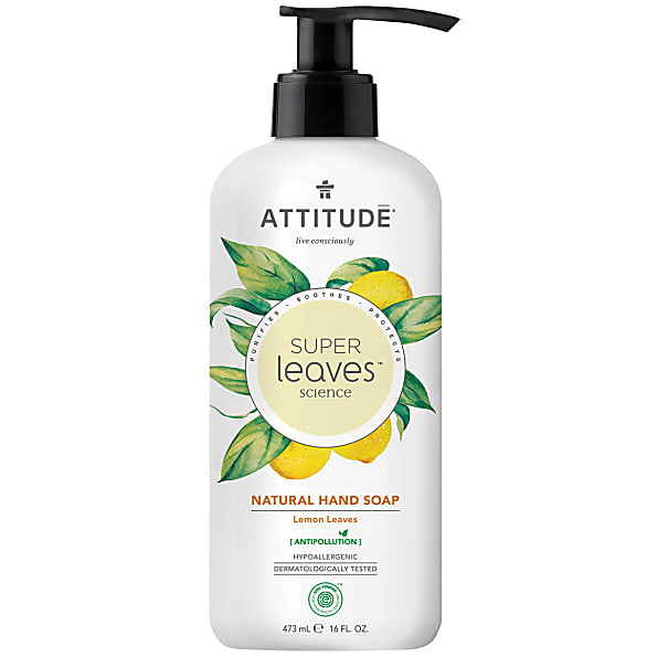 Photos - Soap / Hand Sanitiser Attitude Super Leaves Natural Hand Soap - Lemon Leaves ATTSLHSOAPLEM 