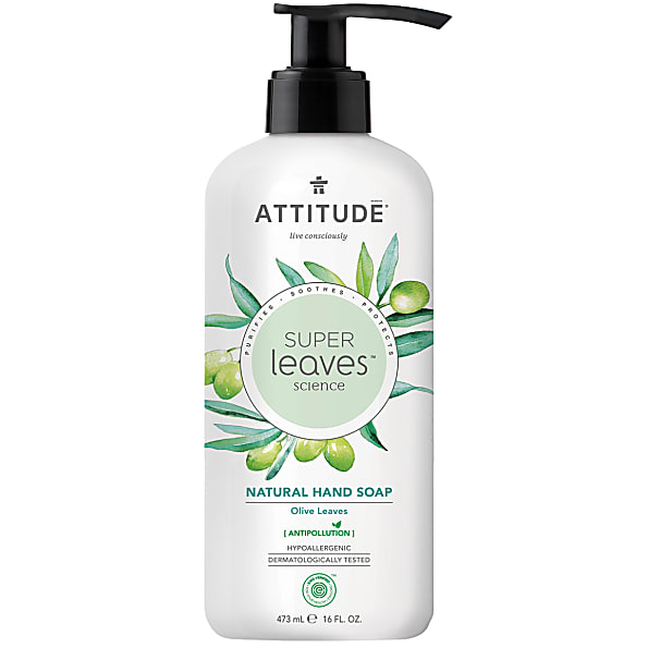 Photos - Soap / Hand Sanitiser Attitude Super Leaves Natural Hand Soap - Olive Leaves ATTSLHSOAPOLIVE 