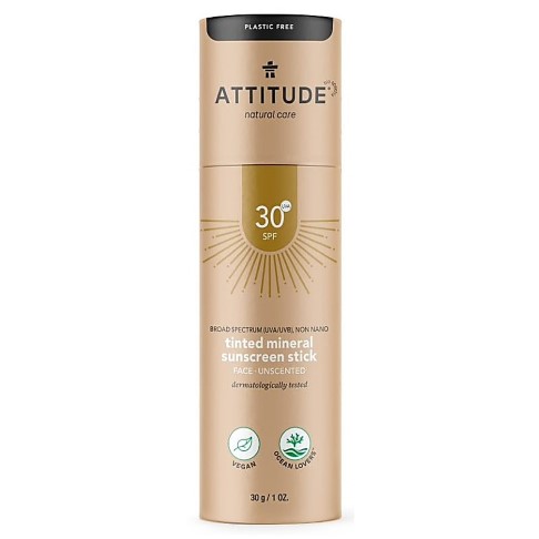 Attitude Tinted Mineral Sunscreen Stick - SPF 30 - Fragrance Free