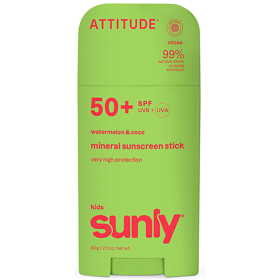 Attitude Sunly Mineral Sunscreen Stick Face & Body - Kids - SPF50 -...