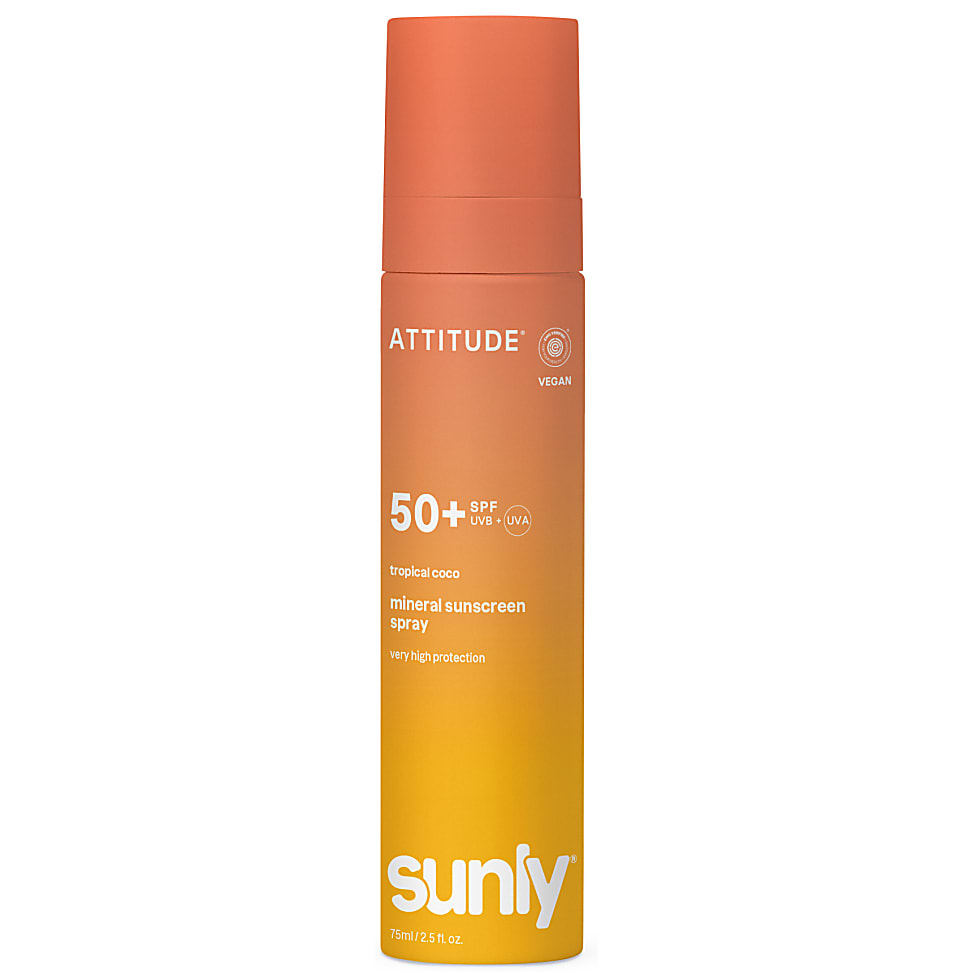 Attitude Sunly Mineral Sunscreen Spray Face & Body - SPF 50 - Tropi...