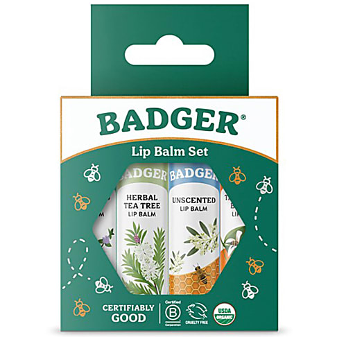 Badger Balm Classic Lipcare Kit - Green (x 4 lip balms)