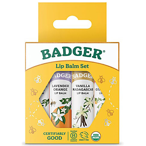 Badger Balm Classic Lipcare Kit - Gold (x4 lip balms)