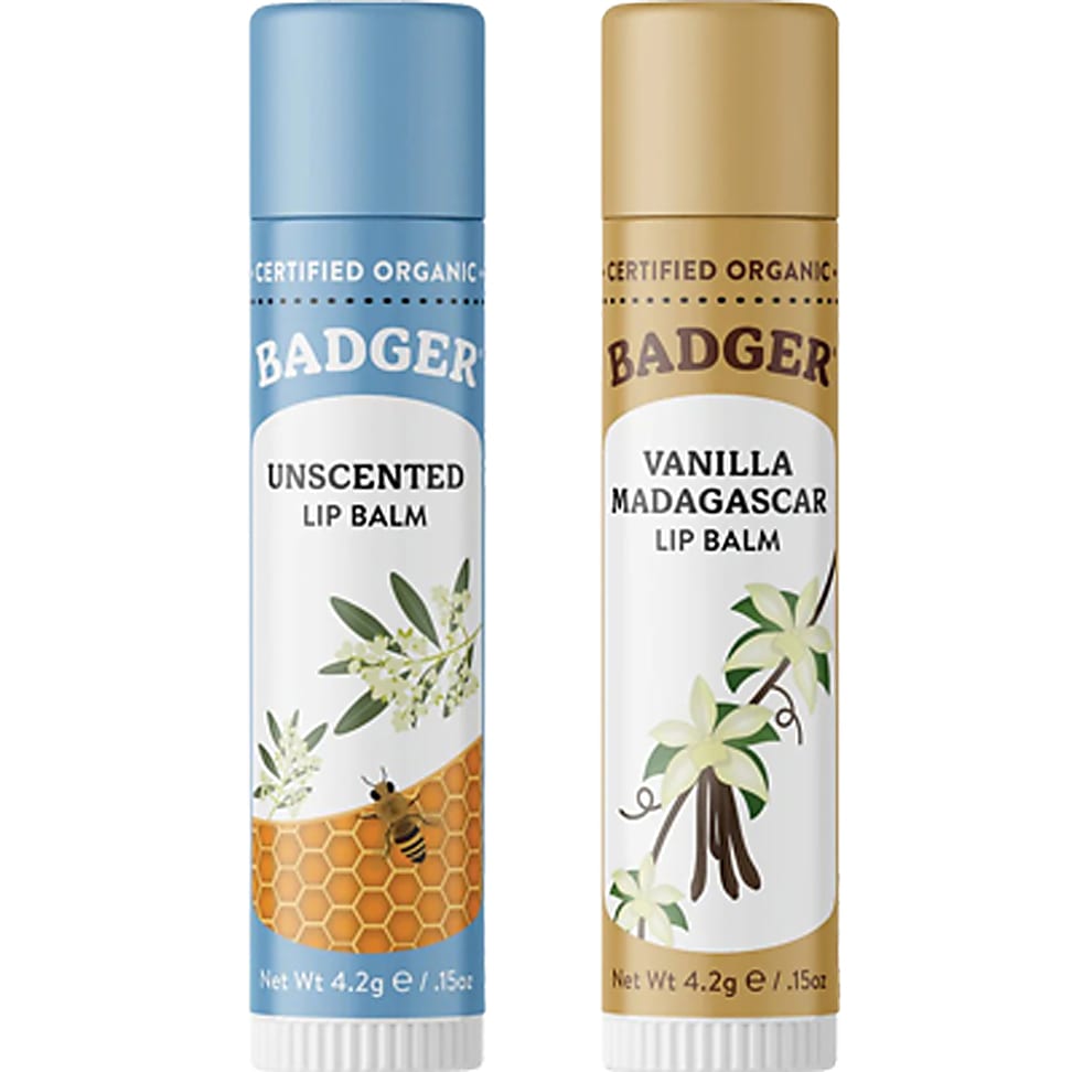 Badger Certified Organic Lip Balm Sticks (Tea Tree & Lemon)