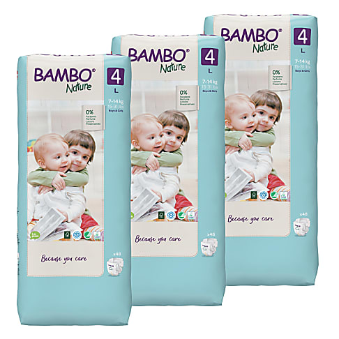 Bambo Nature Nappies - Size 4 - Economy Pack (144 nappies)