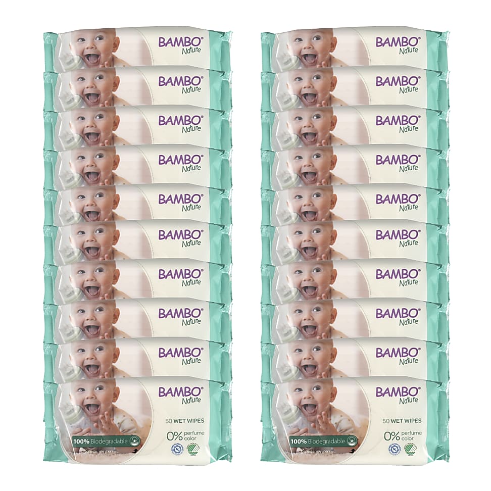 Bambo Nature 100% Biodegradable Wipes Economy Pack (1000 wipes)