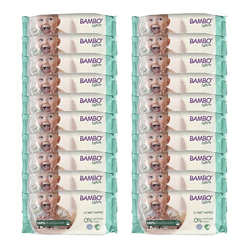 Bambo Nature 100% Biodegradable Wipes Economy Pack (1000 wipes)