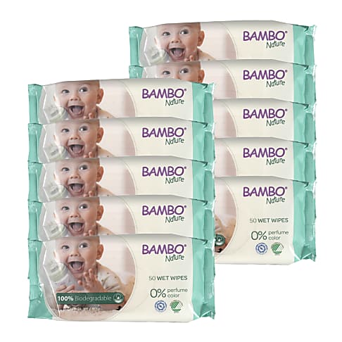 Bambo Nature 100% Biodegradable Wipes Economy Pack (500 wipes)