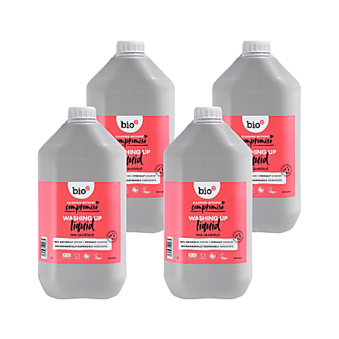 Bio-D Concentrated Washing-up Liquid with Pink Grapefruit 5L Refill Bundle
