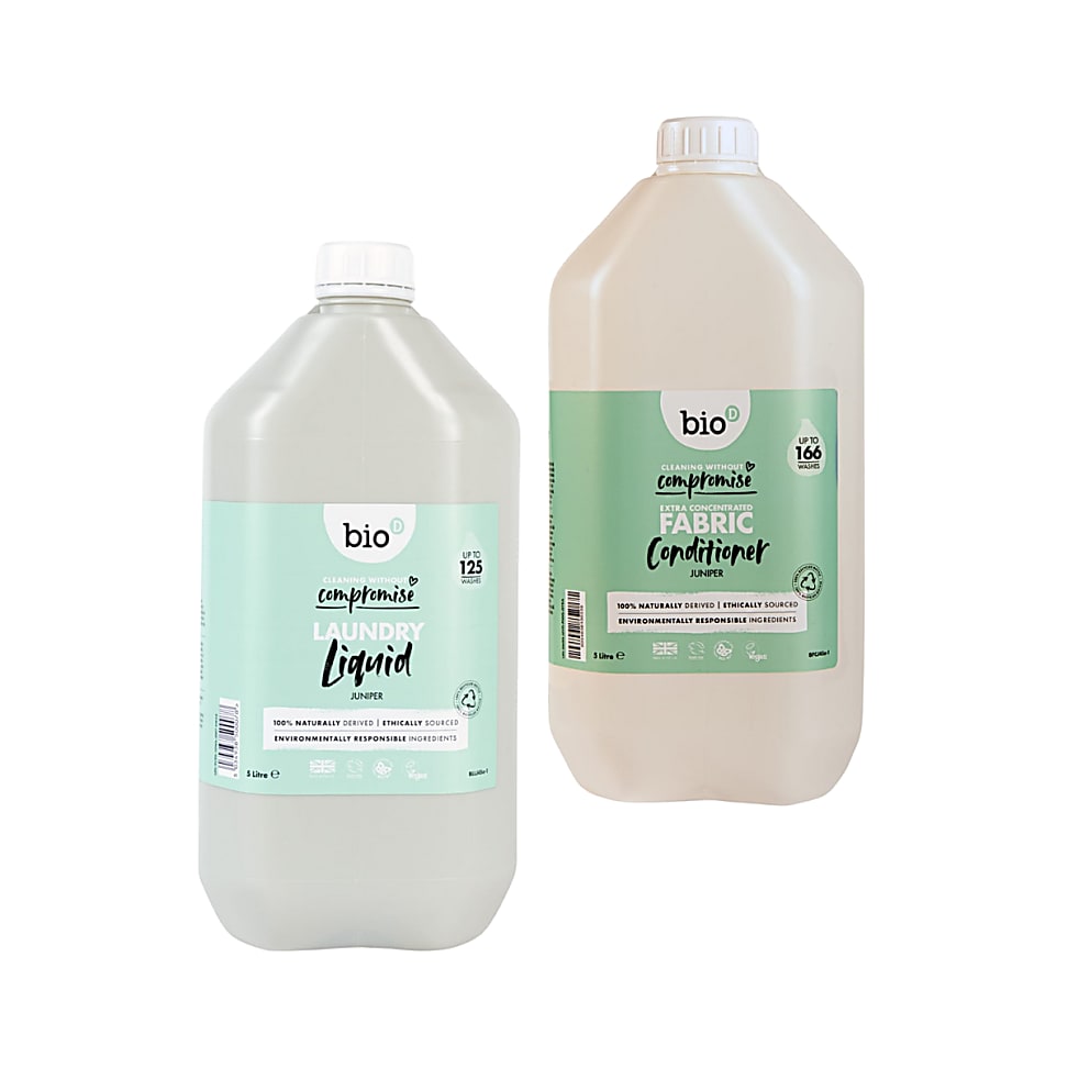 Bio-D Juniper Fabric Softener & Juniper Laundry Liquid 5L Refill Bu...
