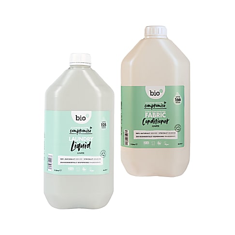 Bio-D Juniper Fabric Softener & Juniper Laundry Liquid 5L Refill Bundle
