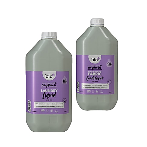 Bio-D Lavender Fabric Softener & Lavender Laundry Liquid 5L Refill Bundle