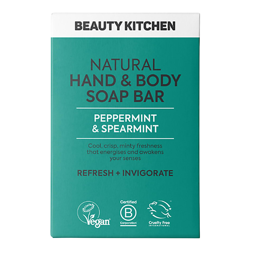 Beauty Kitchen Natural Hand & Body Soap Bar - Peppermint & Spearmint