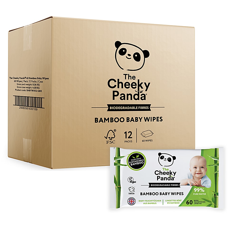 The Cheeky Panda Bamboo Baby Wipes Multipack 12 pack