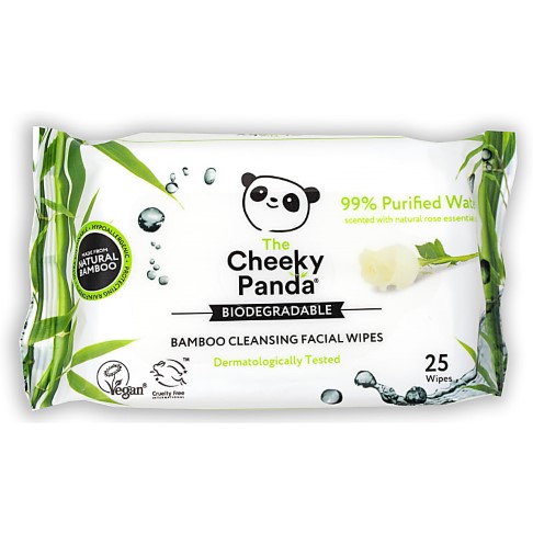 Cheeky Panda Bamboo Facial Cleansing Wipes - Rose