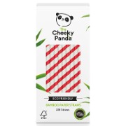The Cheeky Panda Plastic Free Biodegradable Bamboo Straws Red