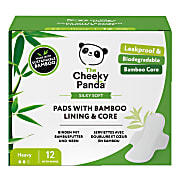 The Cheeky Panda Heavy Period Pads with Bamboo Lining & Core (12 pack)