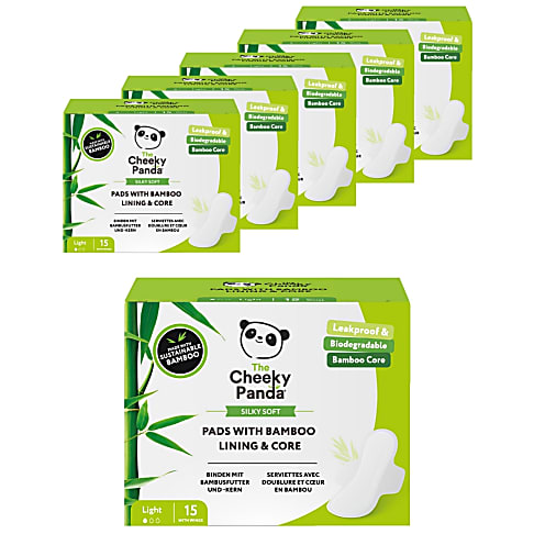 The Cheeky Panda Light Period Pads with Bamboo Lining & Core (6 x 15 pack)