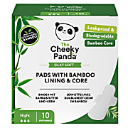 The Cheeky Panda Night Period Pads with Bamboo Lining & Core (10 pack)