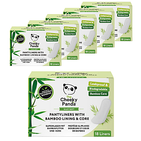 The Cheeky Panda Panty Liners with Bamboo Lining & Core (6 x 18 pack)