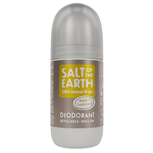 Salt of the Earth Refillable Roll-On Deodorant - Amber & Sandalwood