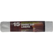 D2W 50 Litre Degradable Swing Bin Liners with Drawtape