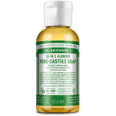 Dr. Bronner's Organic Almond Castile Liquid Soap - 60ml