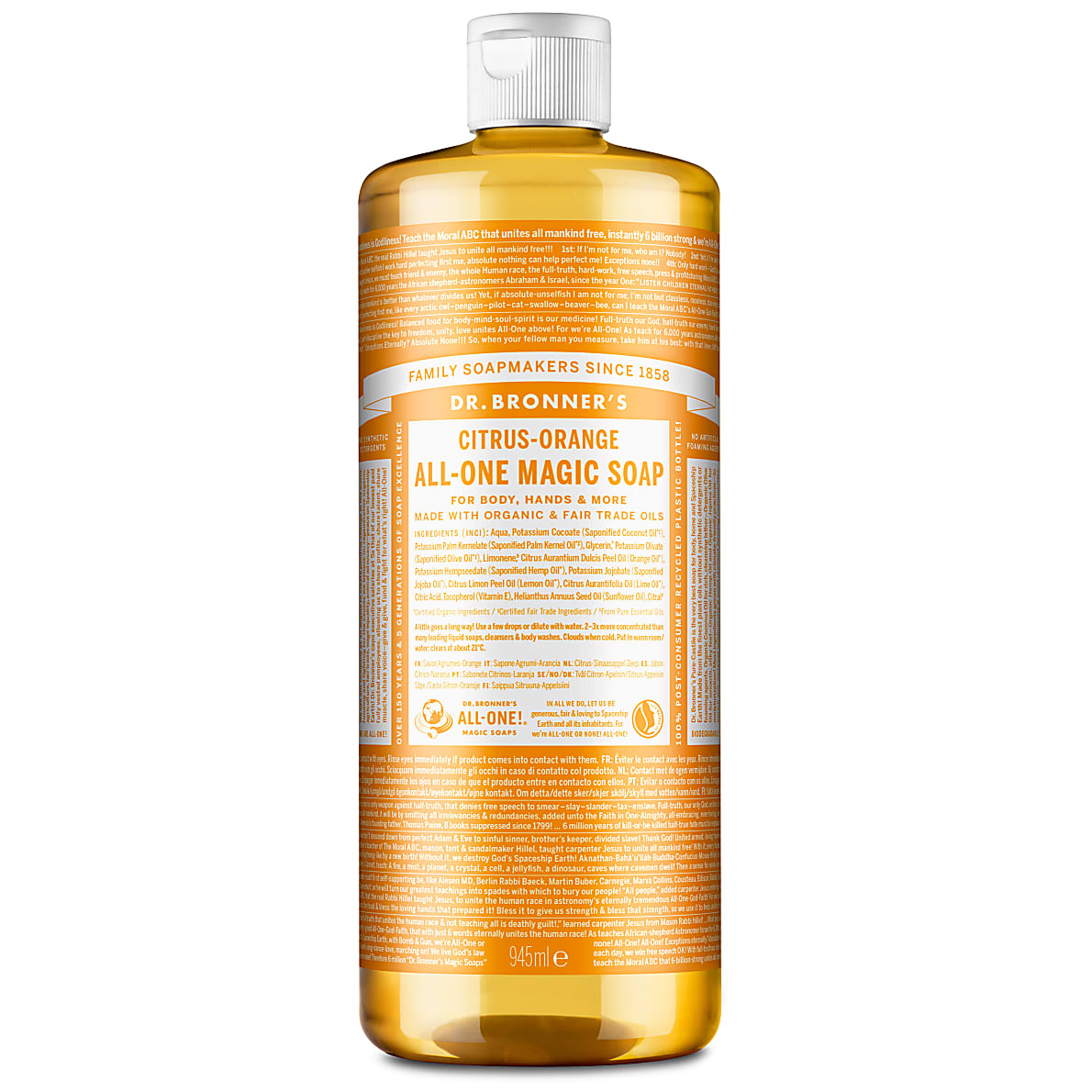 Dr. Bronner's Citrus Castile Liquid Soap 946ml Big Green Smile